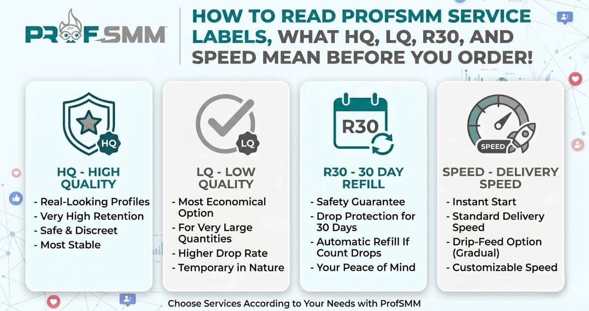 profsmm service labels guide HQ LQ R30 speed explained