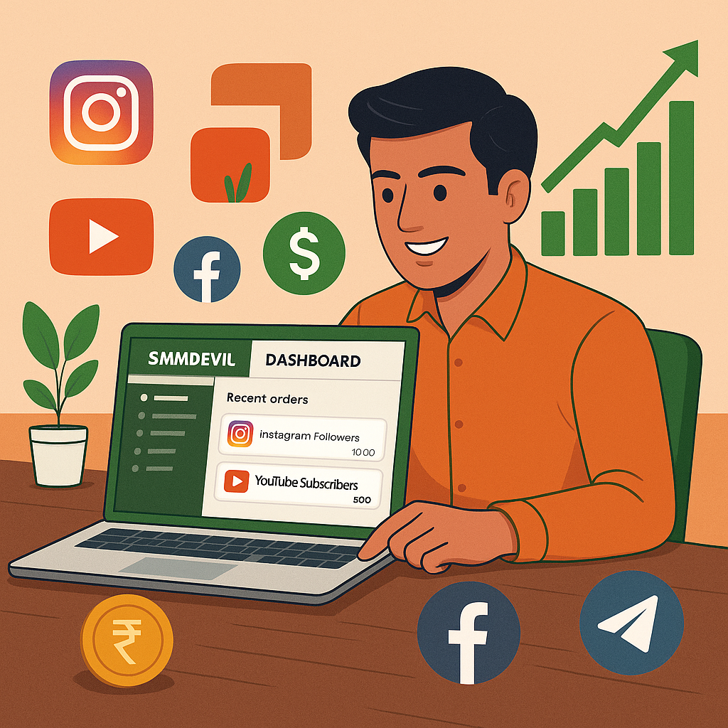 SMM Panel Reseller Business India - SMMDEVIL dashboard view
