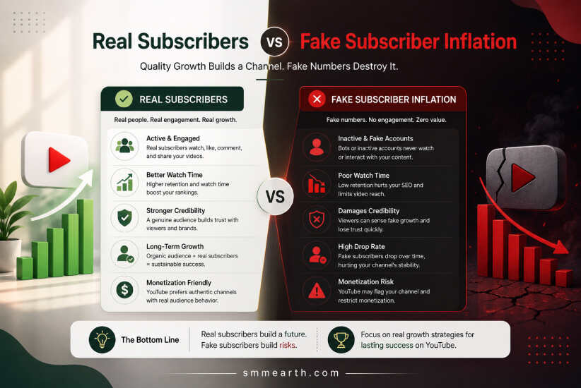 Real Subscribers vs Fake Subscriber Inflation