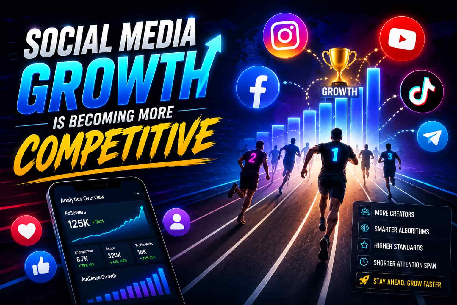 Social Media Growth Is Becoming More Competitive