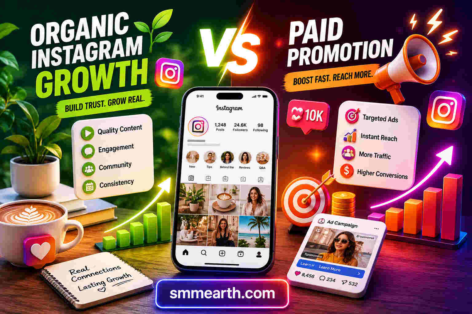 Organic Instagram Growth vs Paid Promotion