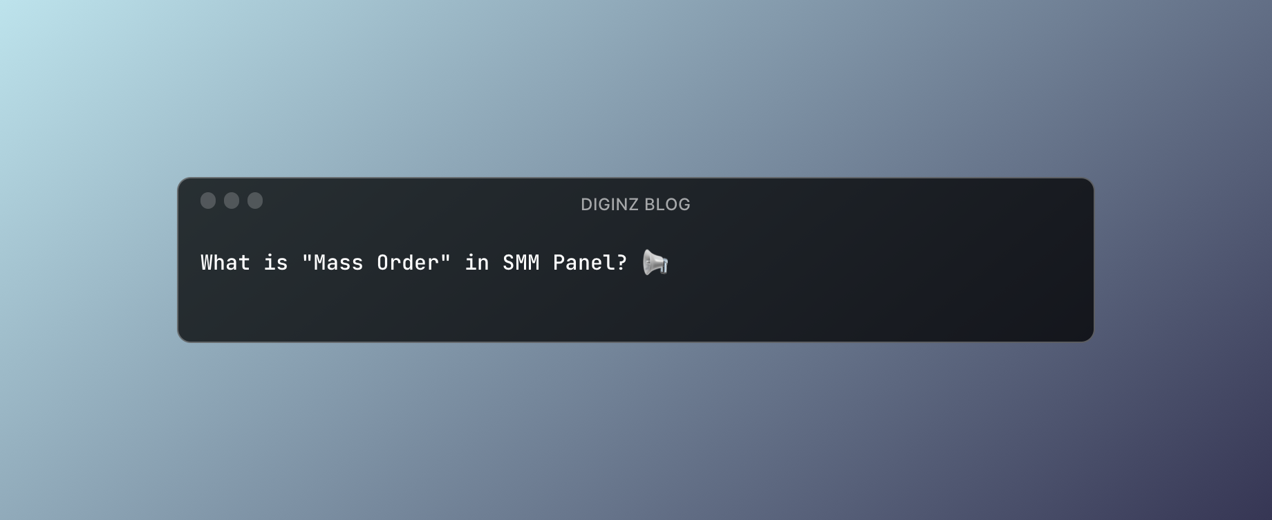 What is "Mass Order" in SMM Panel? 📢
