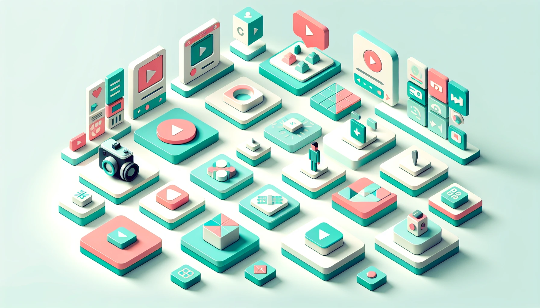 Instagram Content Types Strategy Isometric Illustration