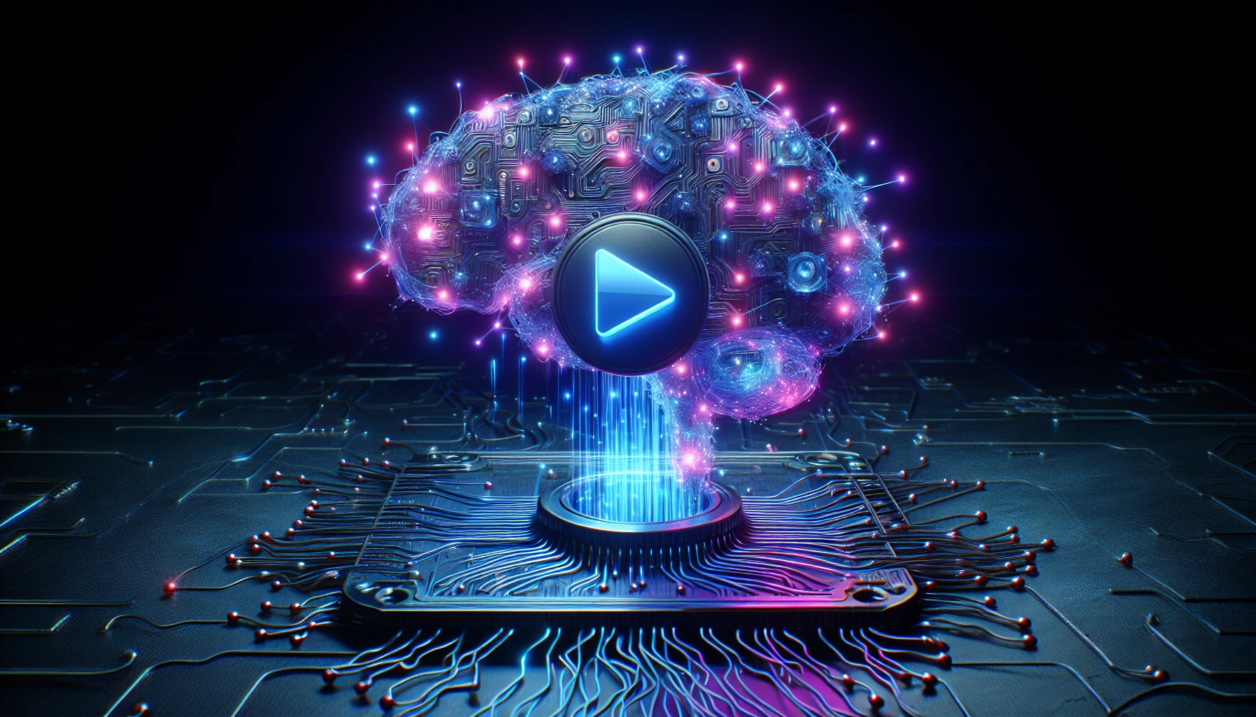 Instagram Reels Algorithm Neon Circuit Brain