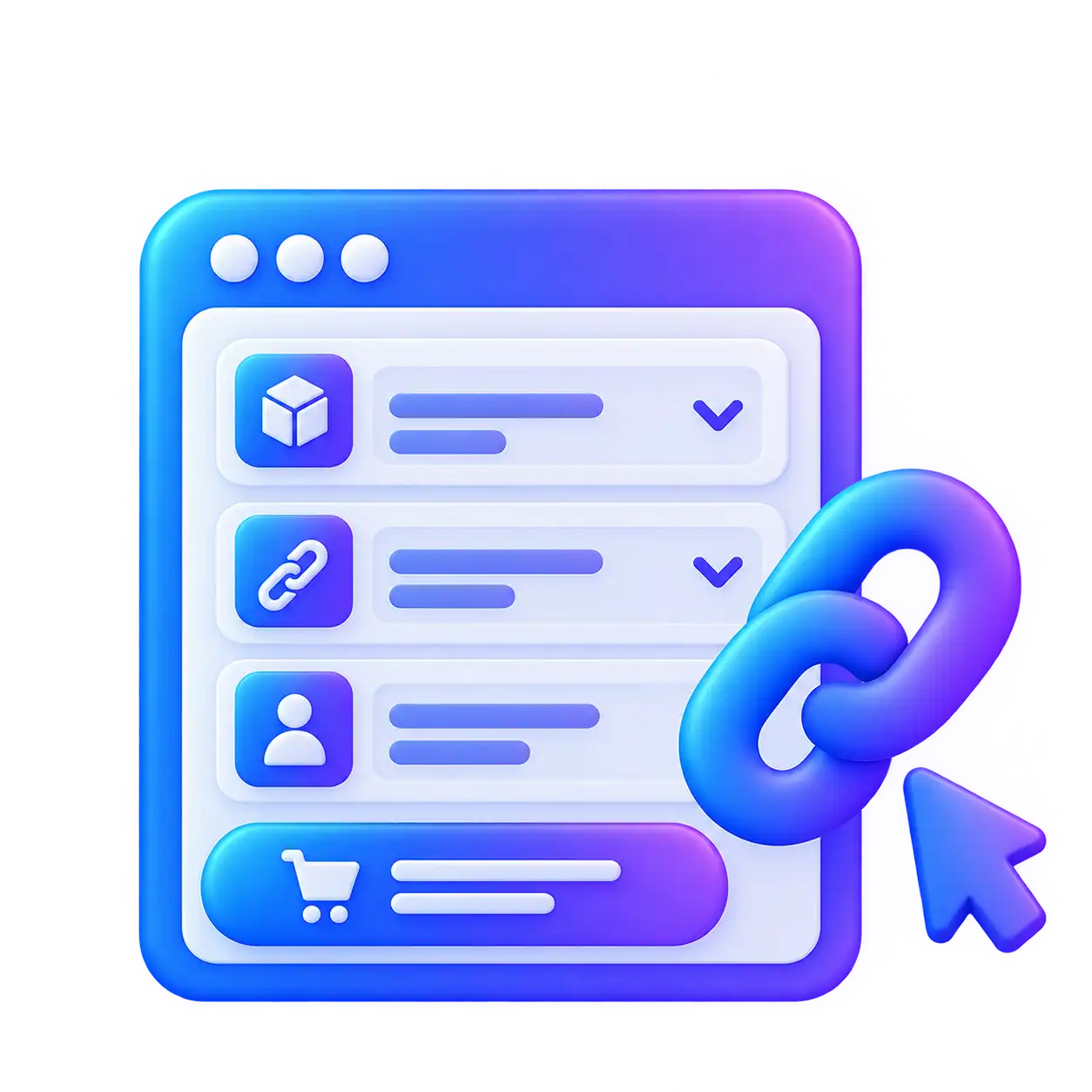Icon showing how to pick a service and paste your channel link on the Telegram SMM panel