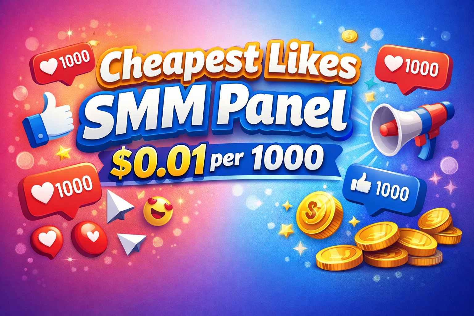 Panel SMM de likes más barato - $0.01 por 1000 | Mejor SMM económico 2026