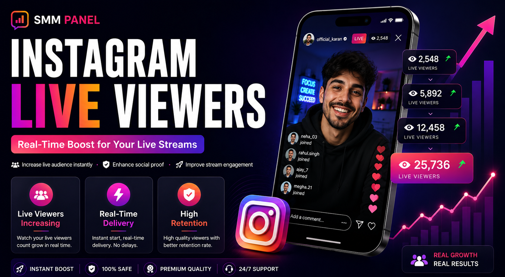 Instagram Live Viewers SMM panel - Real Time Boost