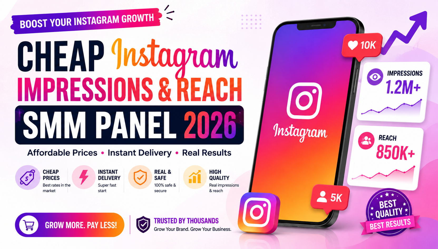 Instagram Impressions & Reach SMM panel - Cheap Rates