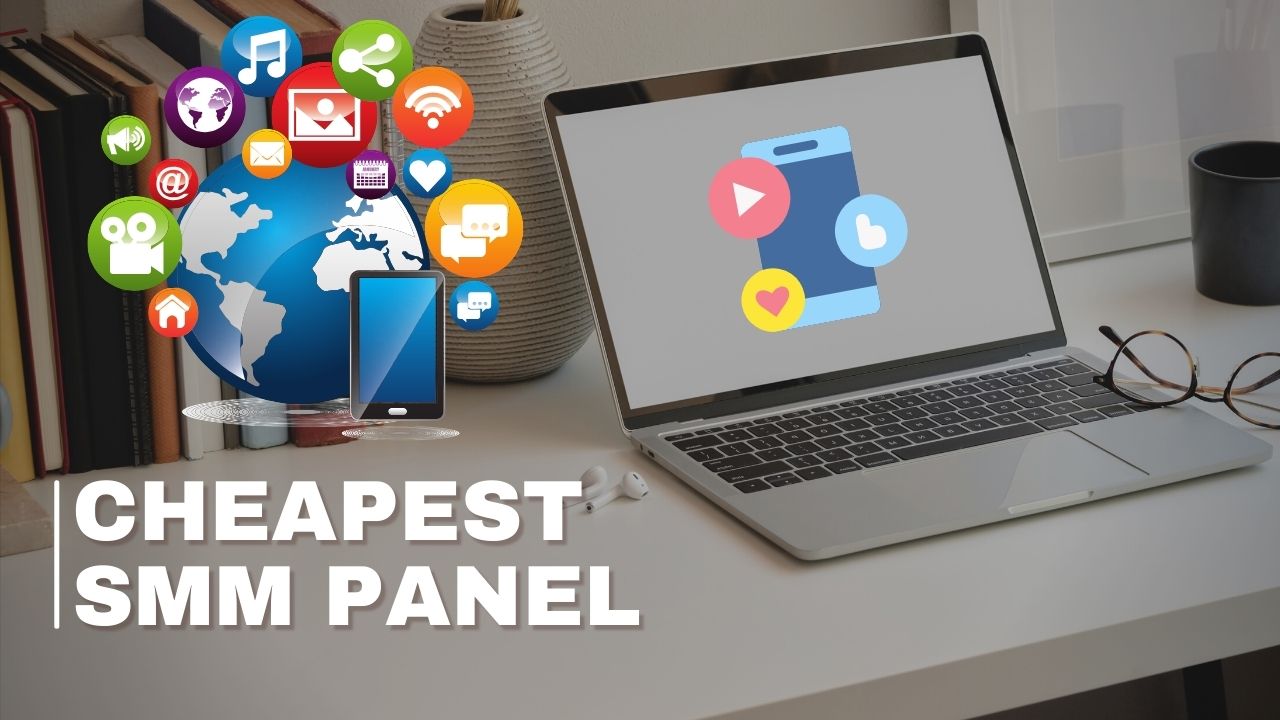 A digital graphic displaying the words 'cheapest smm panel