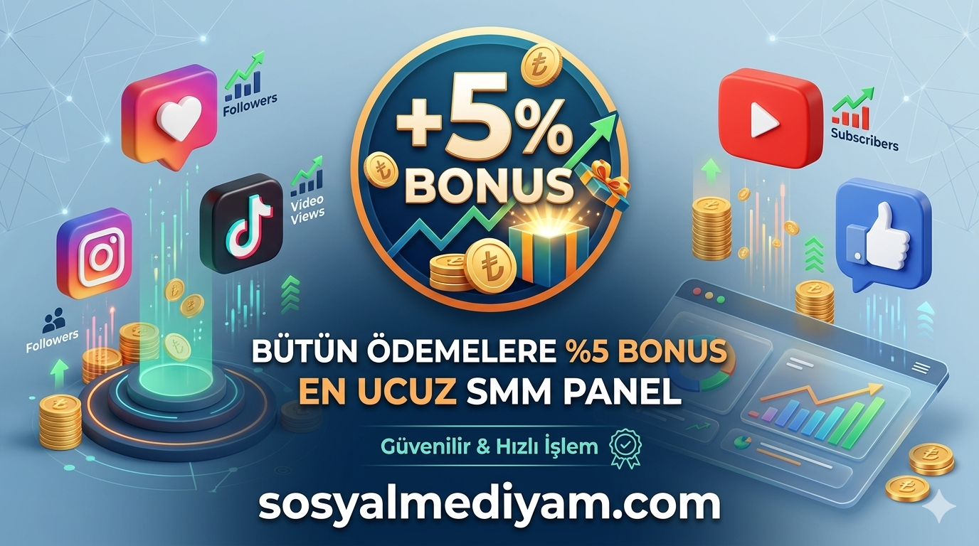 %5 Bonus Veren En Ucuz SMM Panel | Sosyalmediyam.com