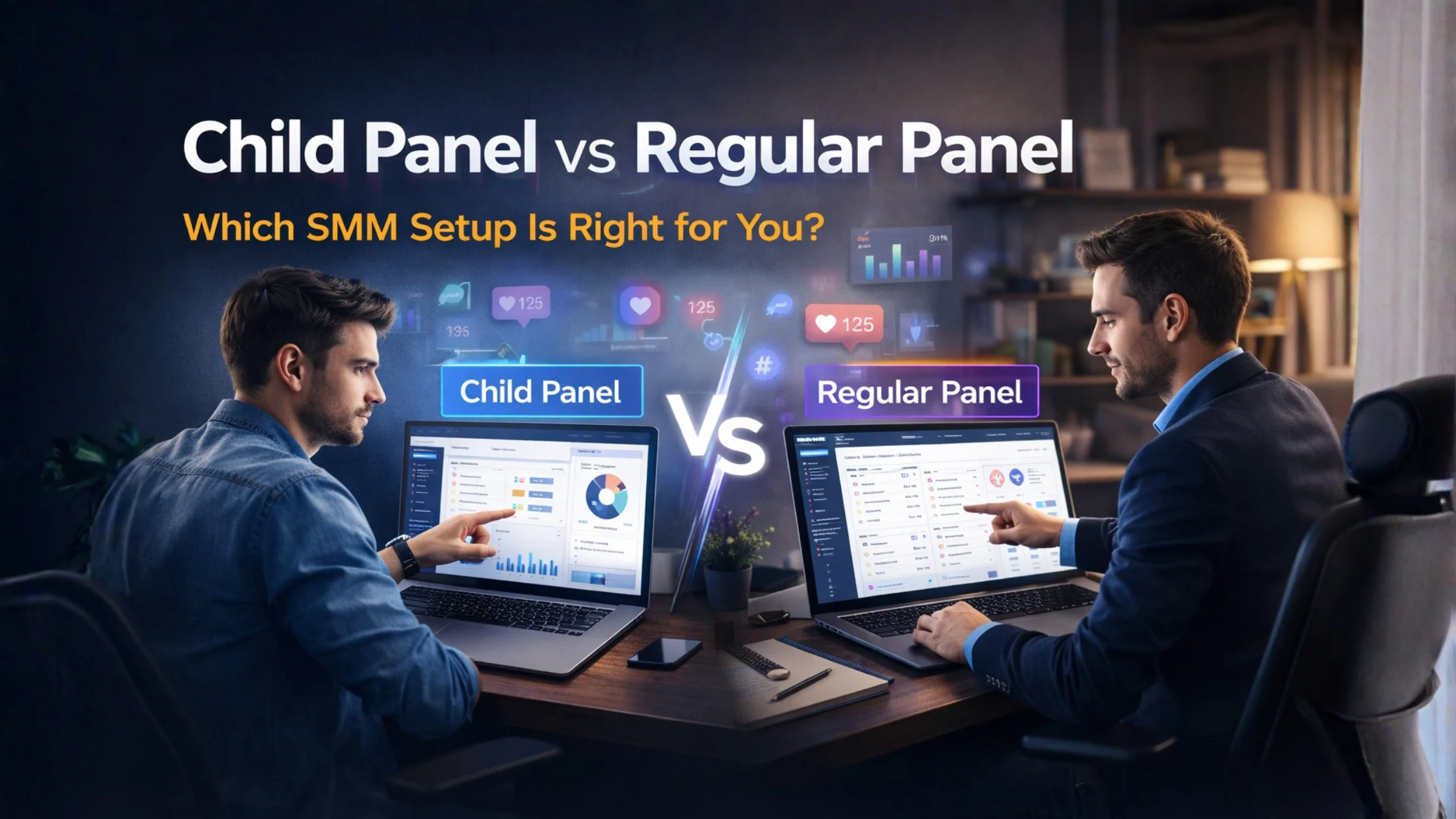 Child SMM Panel vs Regular SMM Panel comparison showing the best SMM reseller panel setup for social media marketing businesses in 2026. 