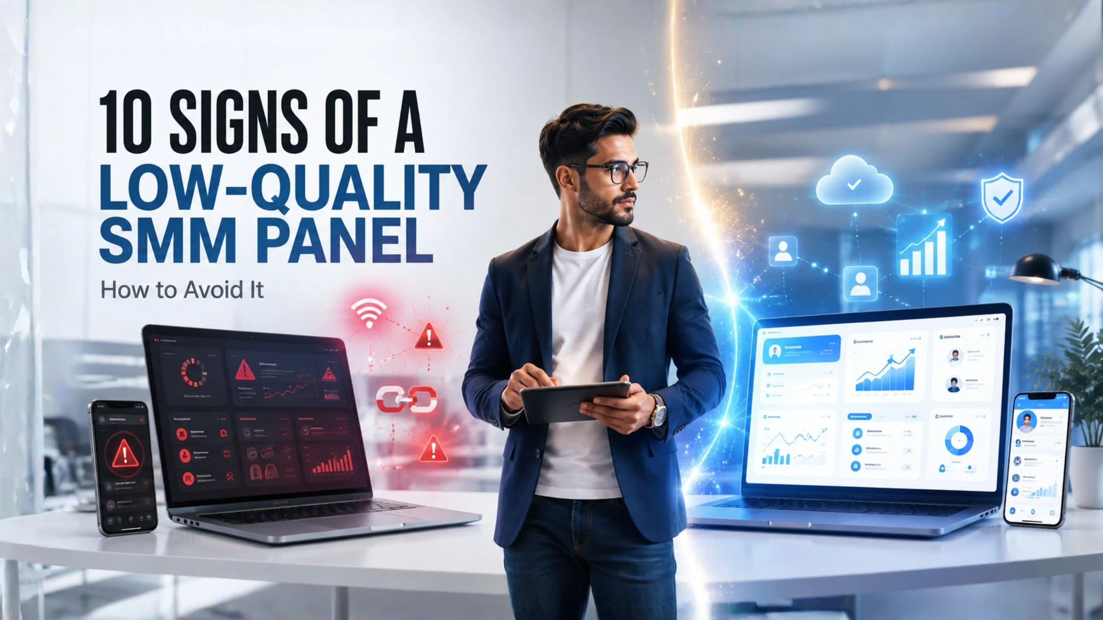 10 Signs You're Using a Low-Quality SMM Panel & How to Avoid It – Guide showing warning signs, reliable SMM Panel Services, secure social media growth strategies, and trusted SMM providers by InstantLikes.