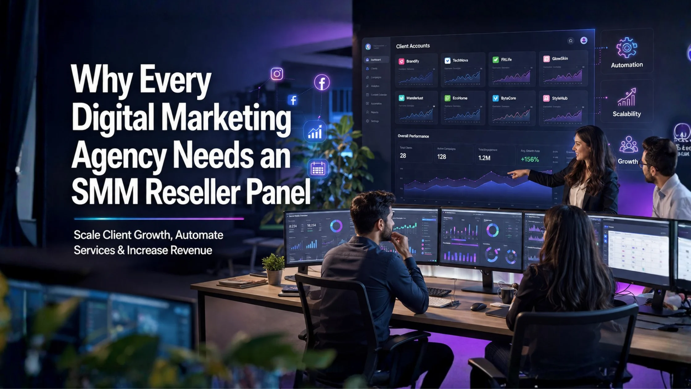 Digital marketing agency using an SMM Reseller Panel to automate social media services and grow client accounts in 2026