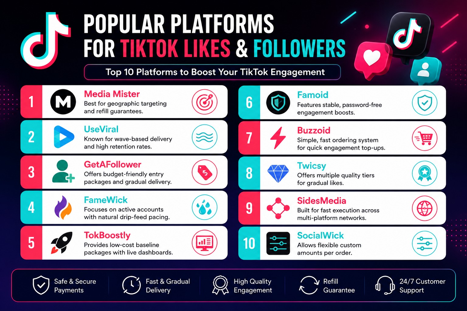Popular Platforms for TikTok Likes & Followers – Top 10 Sites