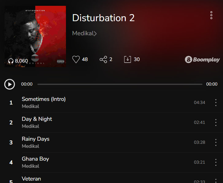 Download Medikal Disturbation 2 Album ghana latest songs ghana songs