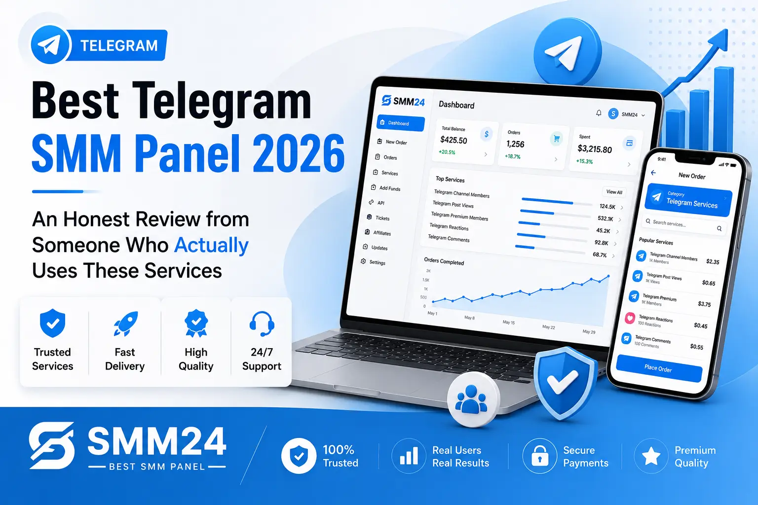 Comparison chart of best Telegram SMM panels in 2026 showing pricing and features