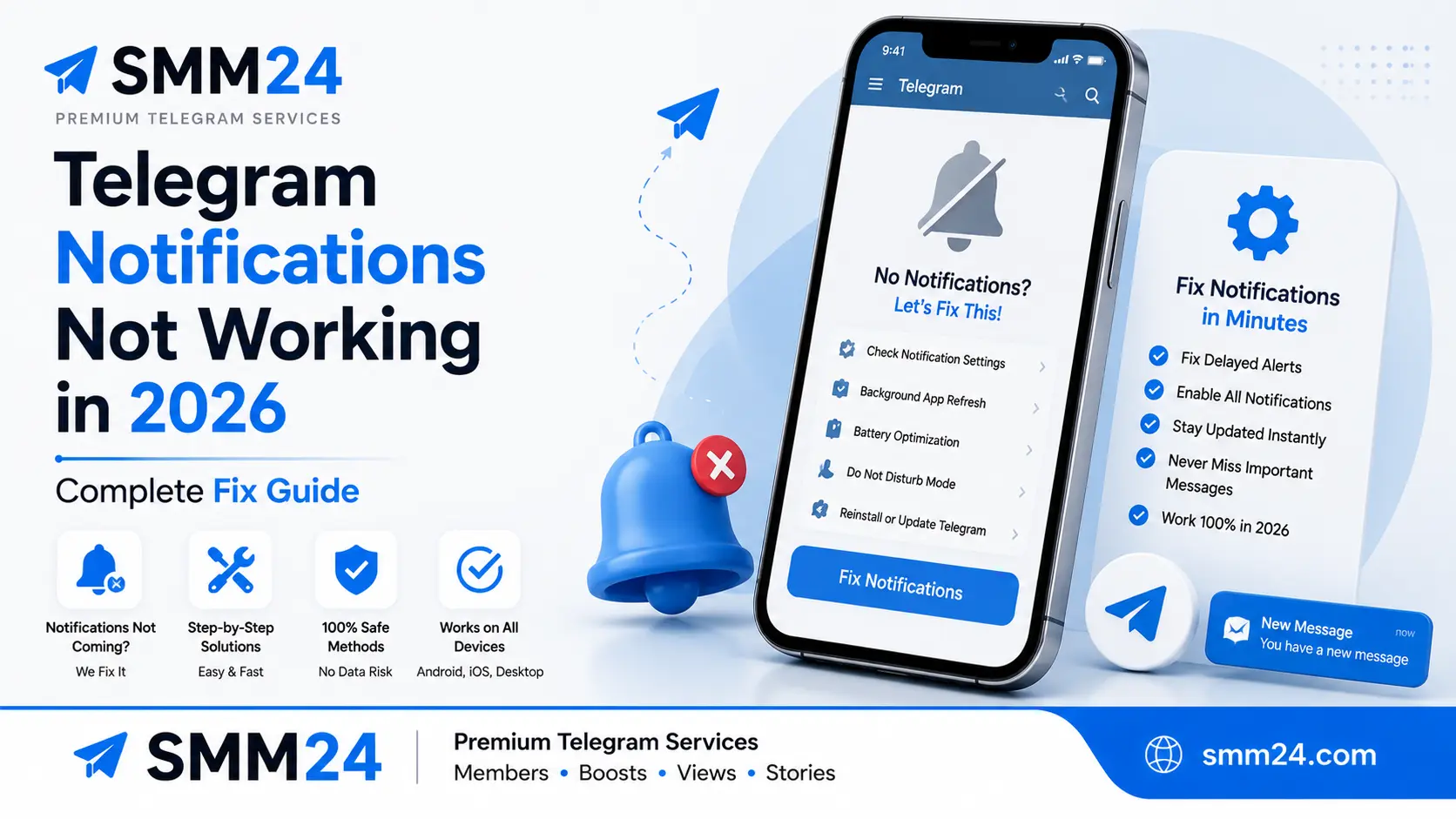 Telegram Notifications Not Working in 2026 - Complete Fix Guide | SMM24.com