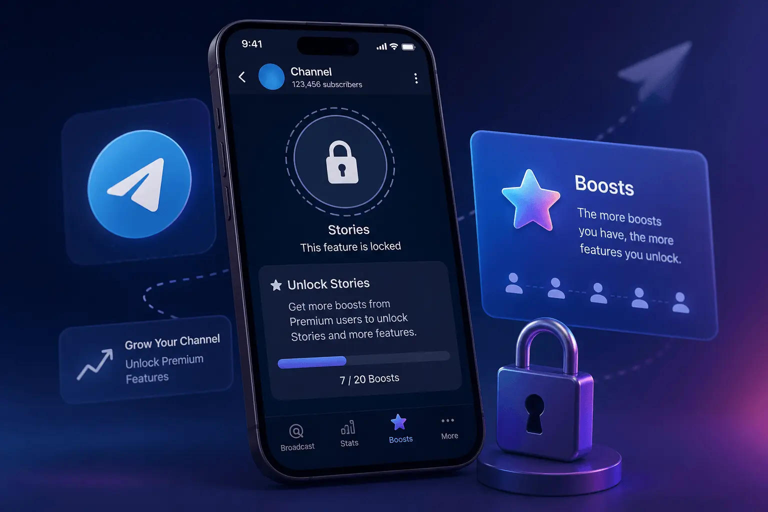 How to enable Telegram channel stories with boosts