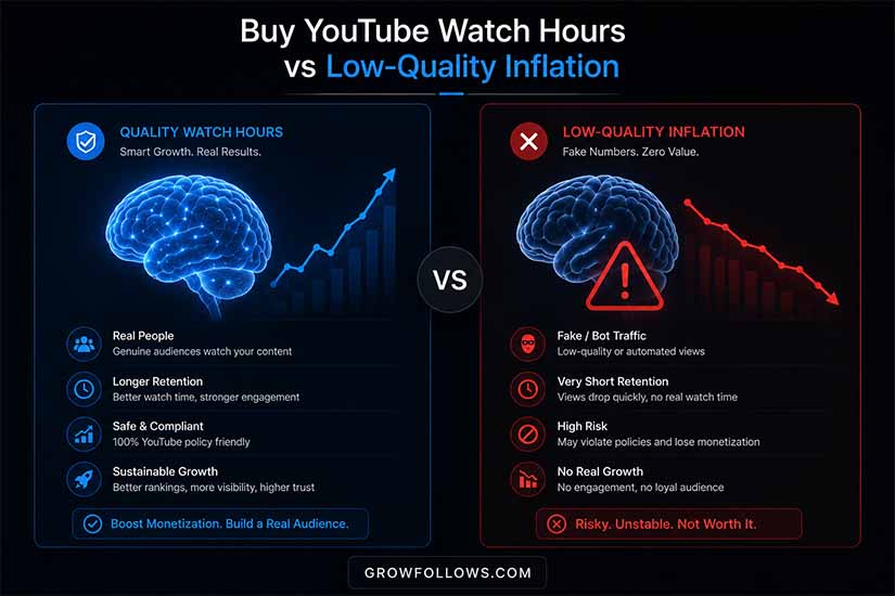 Buy YouTube Watch Hours vs Low-Quality Inflation