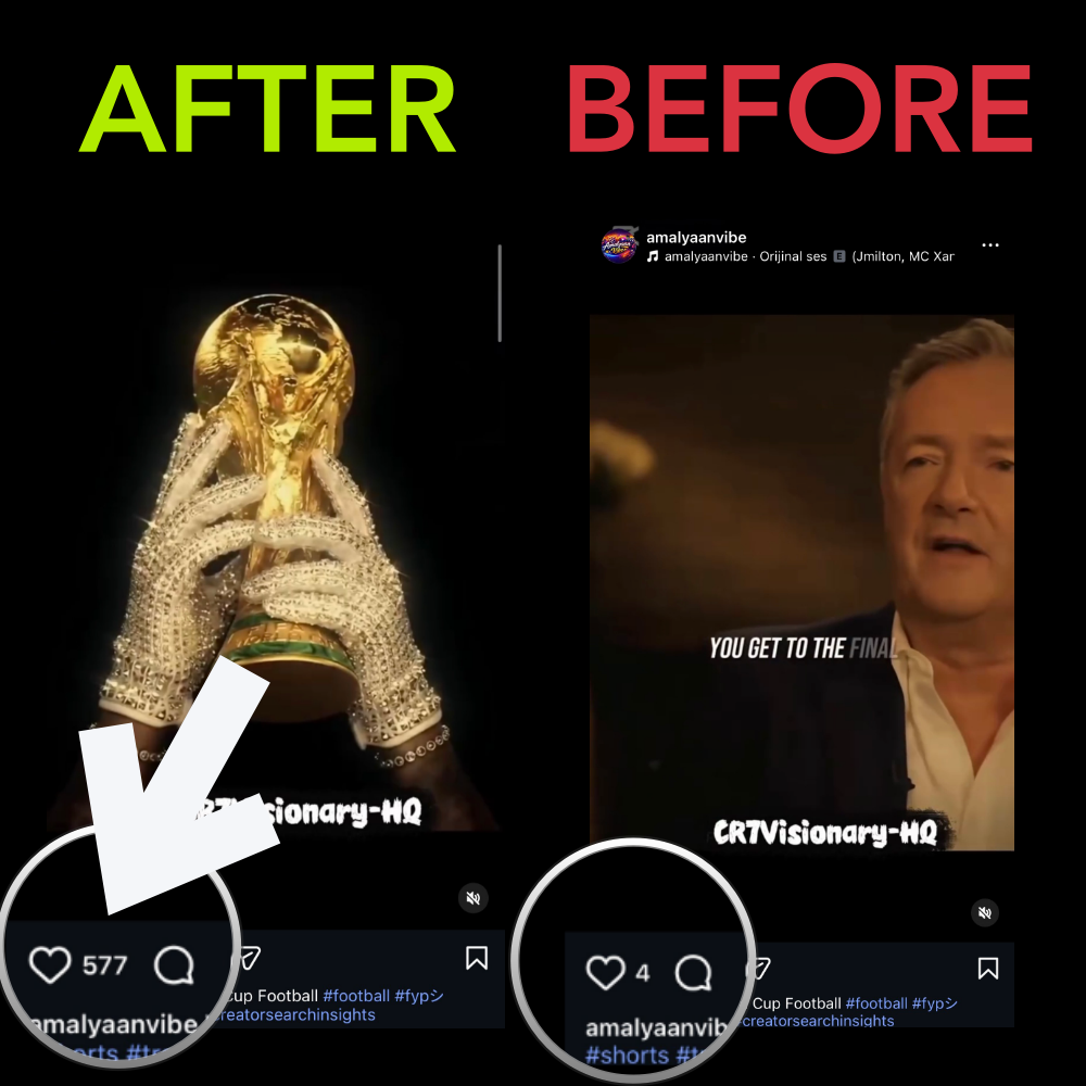 Instagram post before and after like delivery for @amalyaanvibe campaign