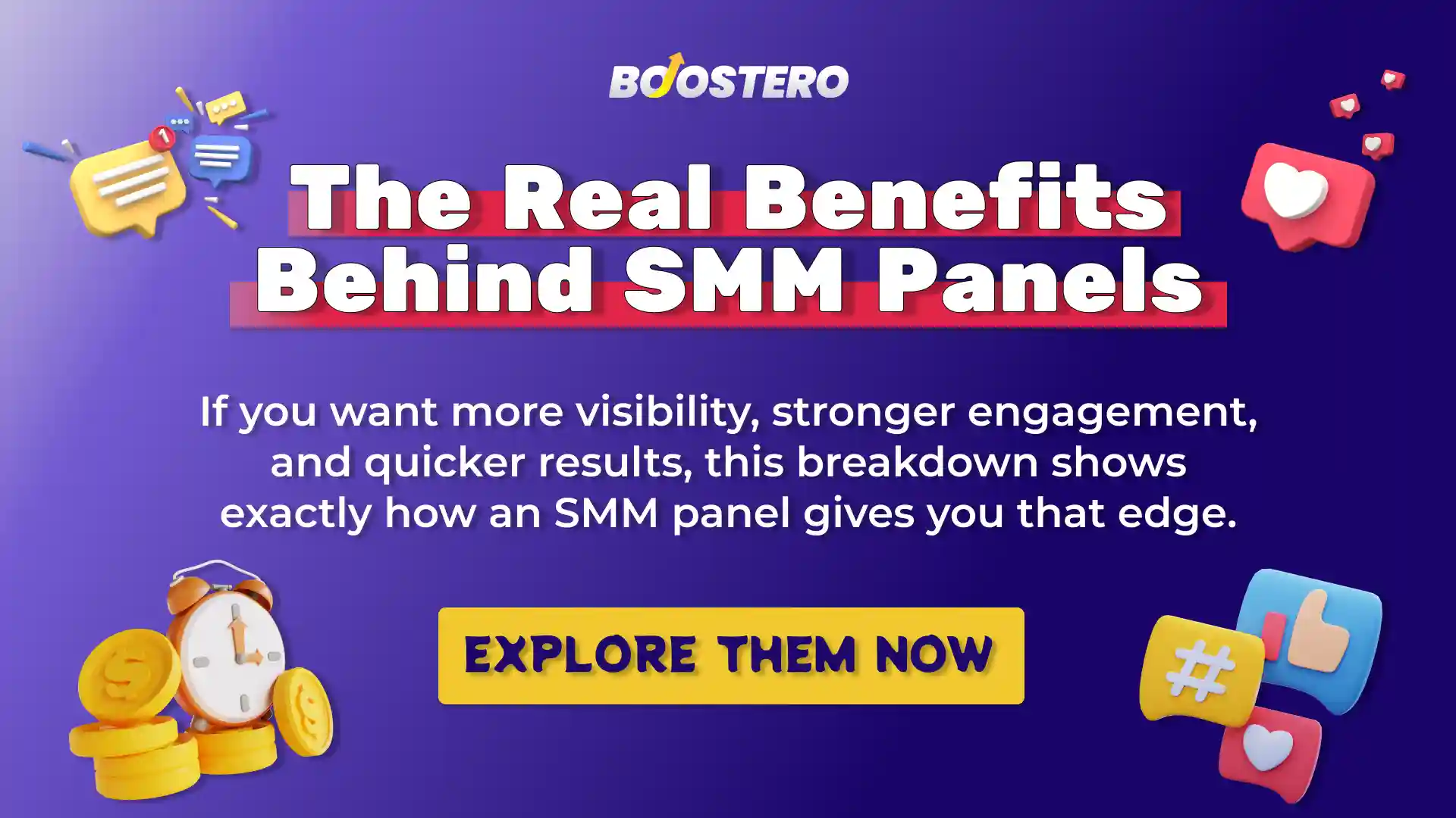 Promotional banner explaining the real benefits behind SMM panels.