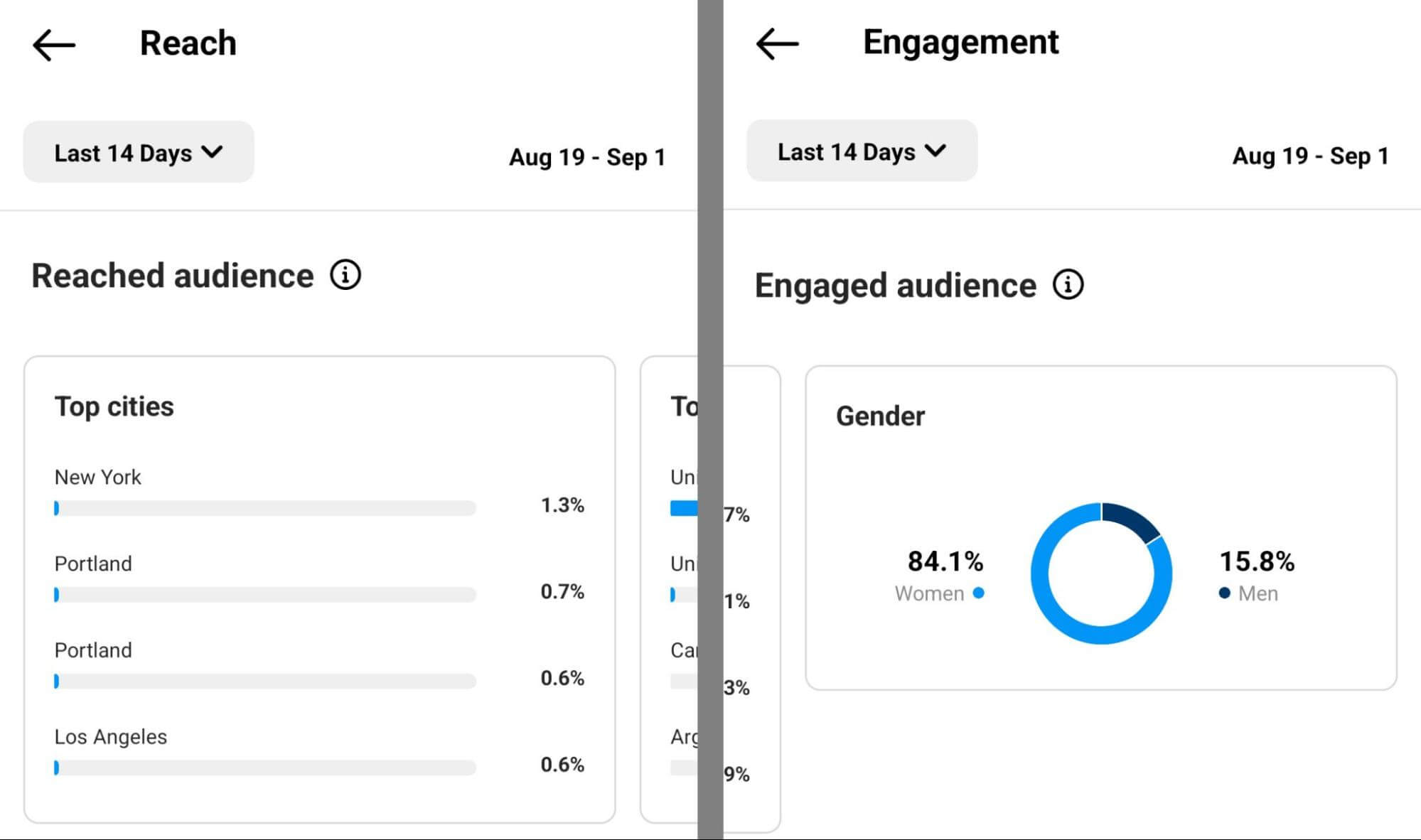 Instagram Reels Insights example