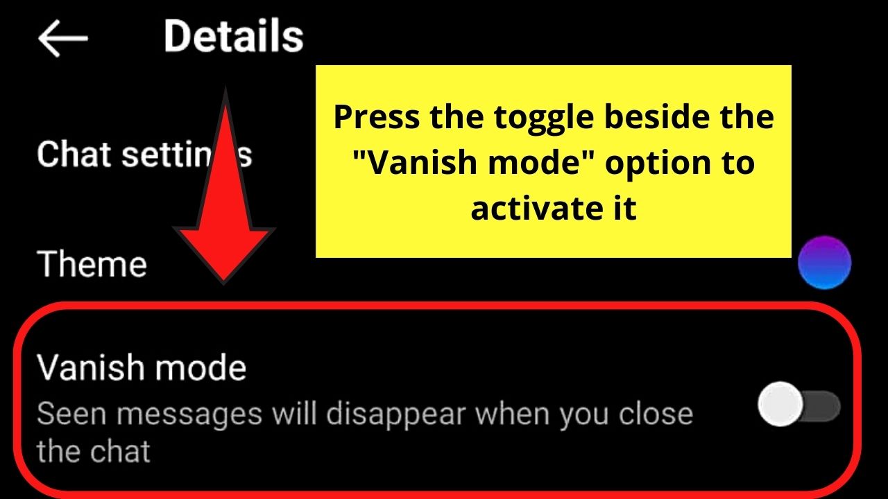 Illustration explaining how Instagram Vanish Mode makes messages disappear after closing a chat