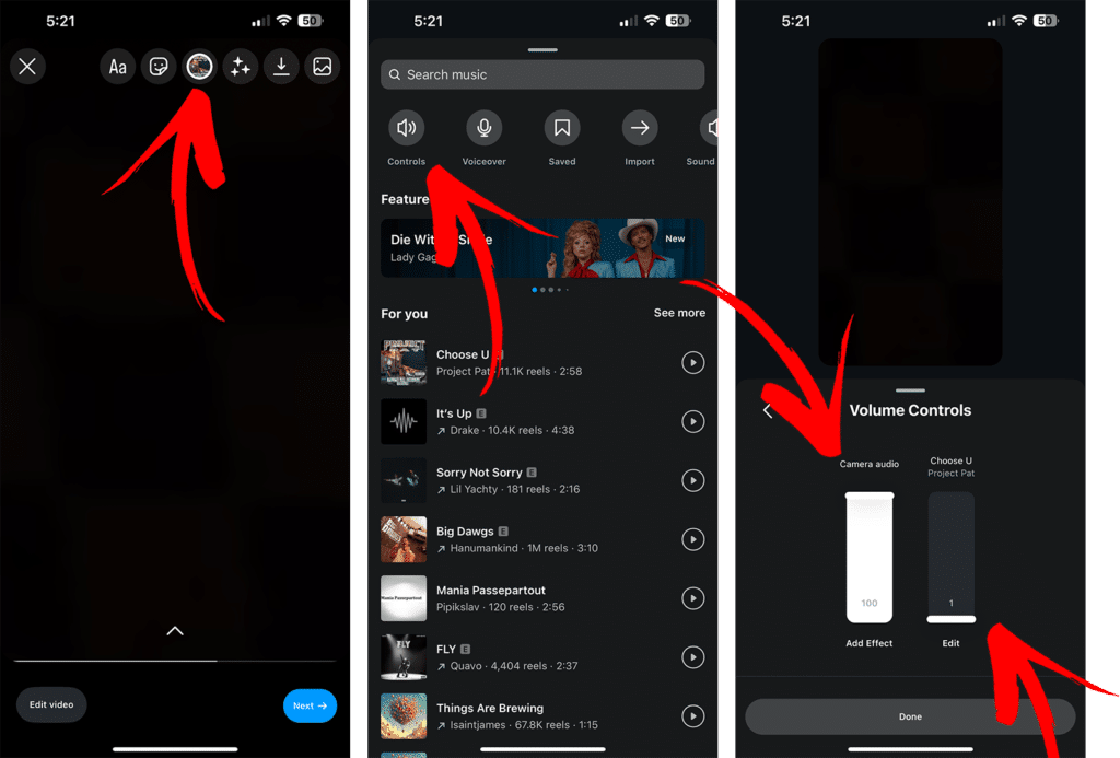 Identifying trending audio via Instagram audio pages