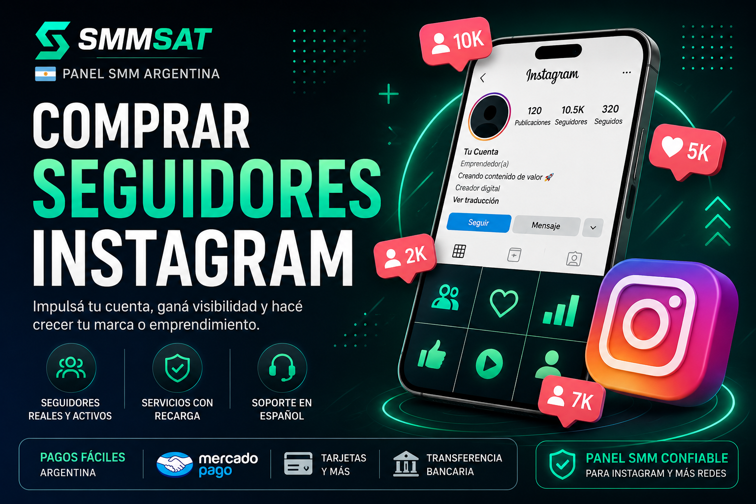 Comprar seguidores Instagram en SMMSAT Argentina
