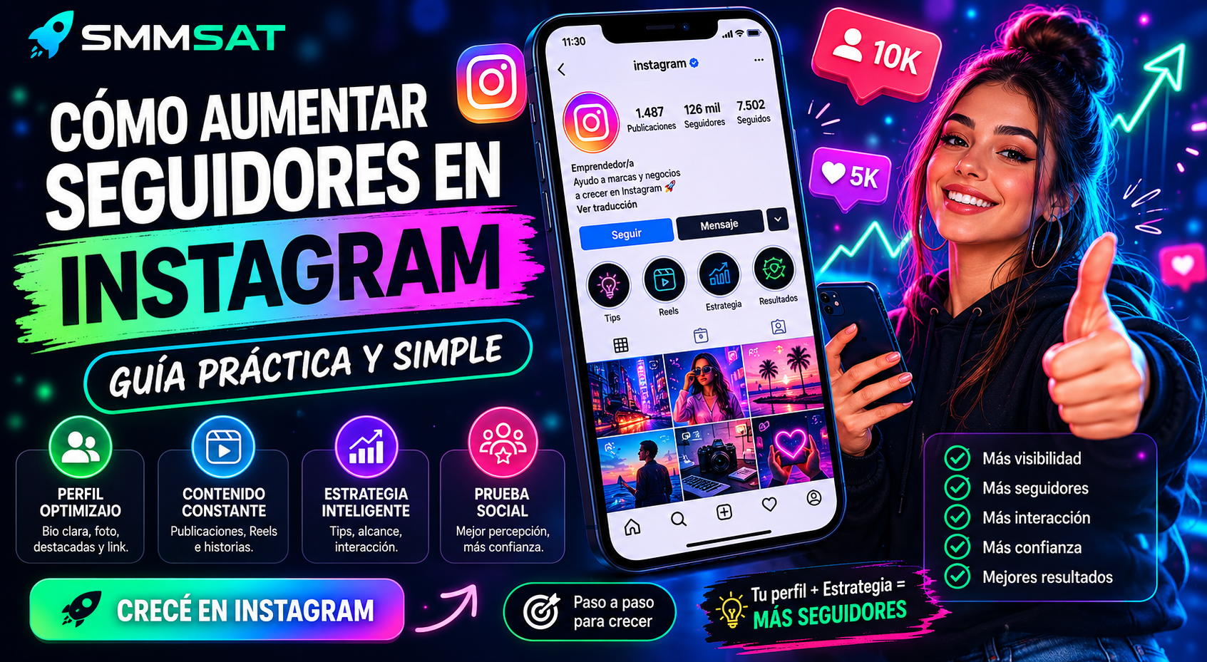 Cómo aumentar seguidores en Instagram con perfil optimizado Reels contenido y prueba social