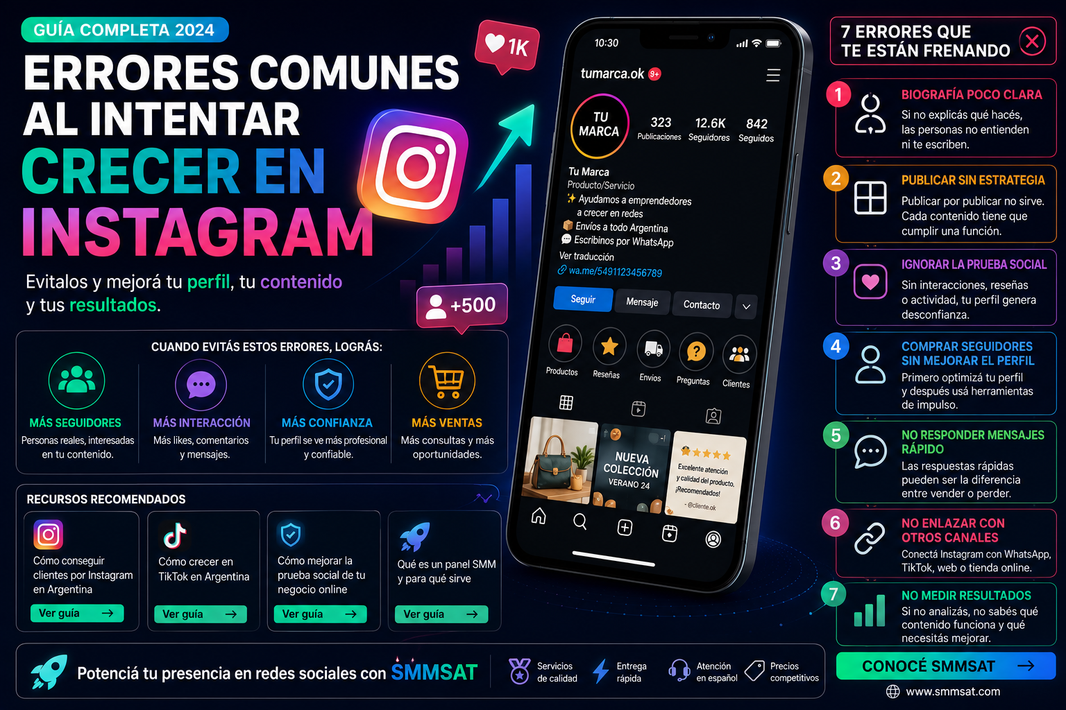 Errores comunes al intentar crecer en Instagram | Guía para emprendedores