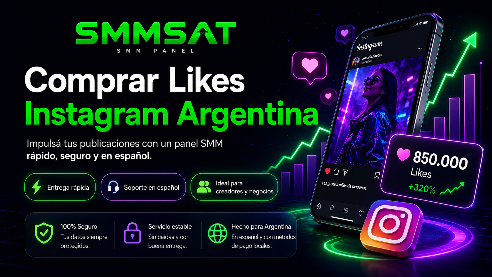 Comprar likes Instagram Argentina para Reels publicaciones y contenido con SMMSAT