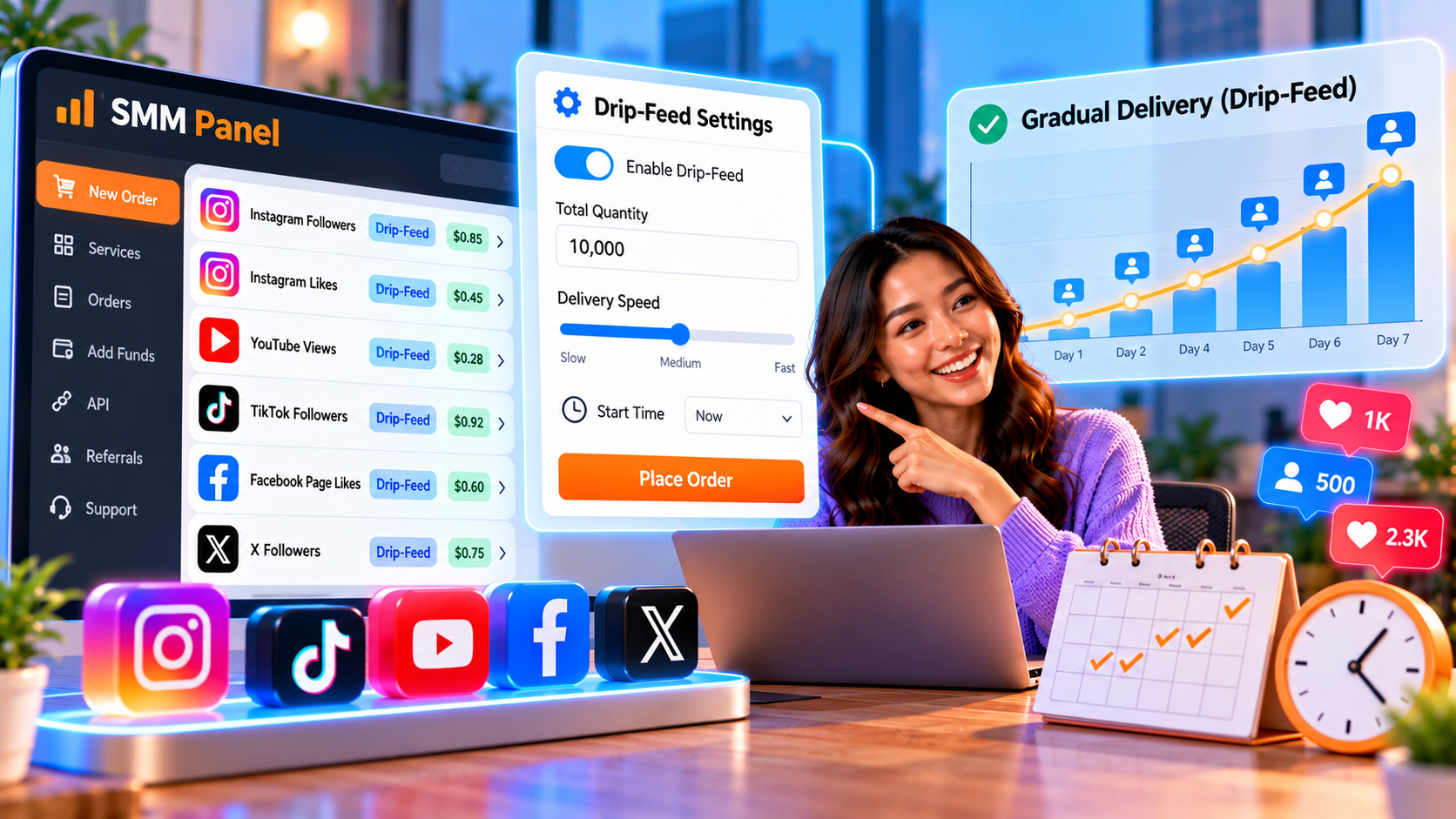 SMM Panel With Drip-Feed Service