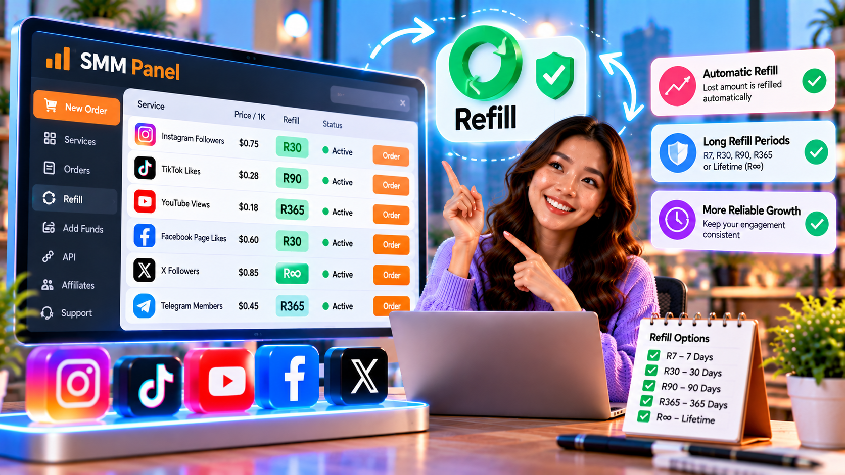 SMM Panel With Refill Services 