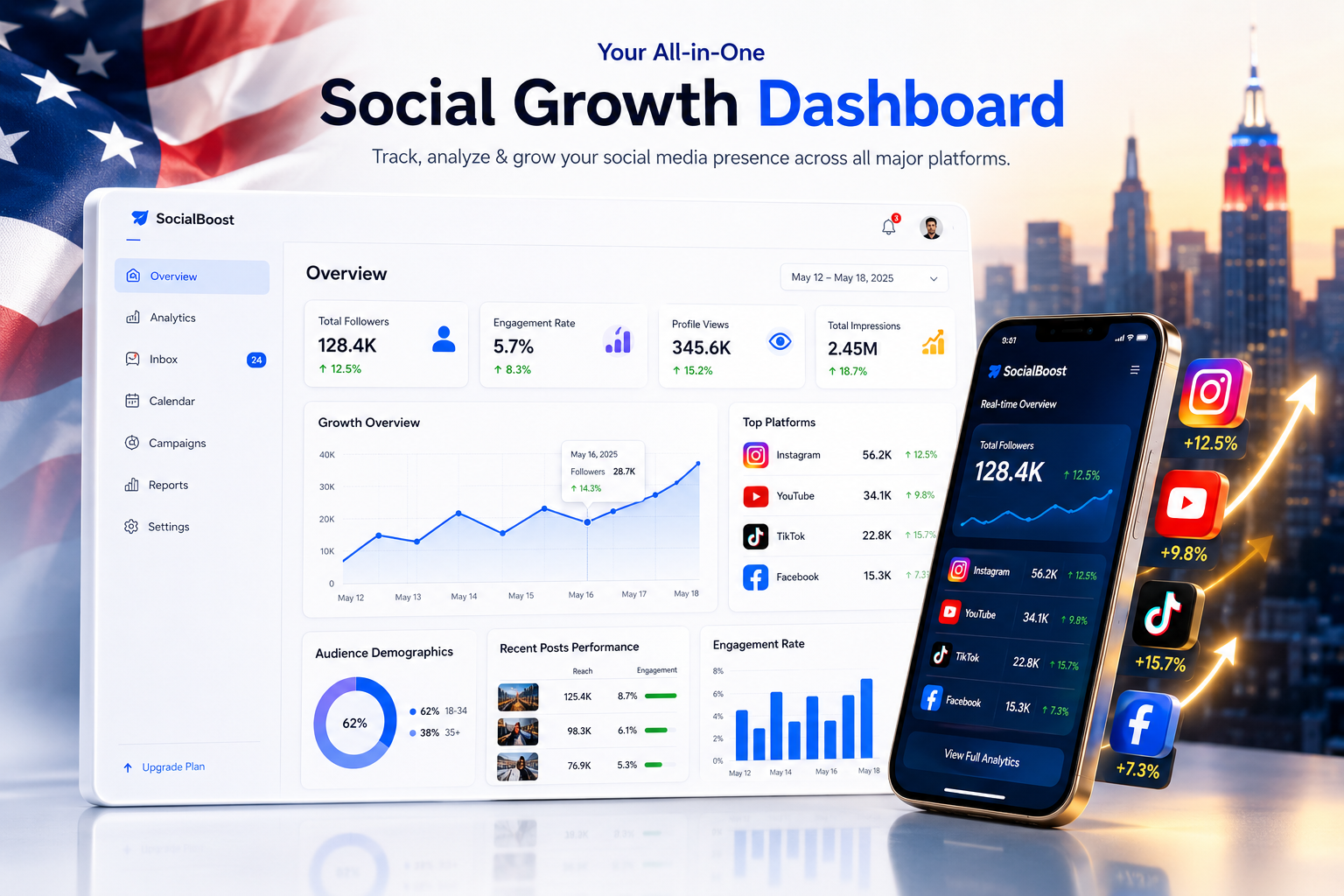 Social Growth Dashboard
