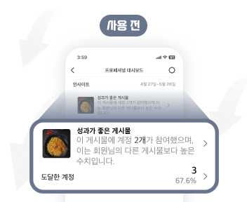 인스타그램 인사이트가 유입되기 전의 수치를 보여주는 이미지