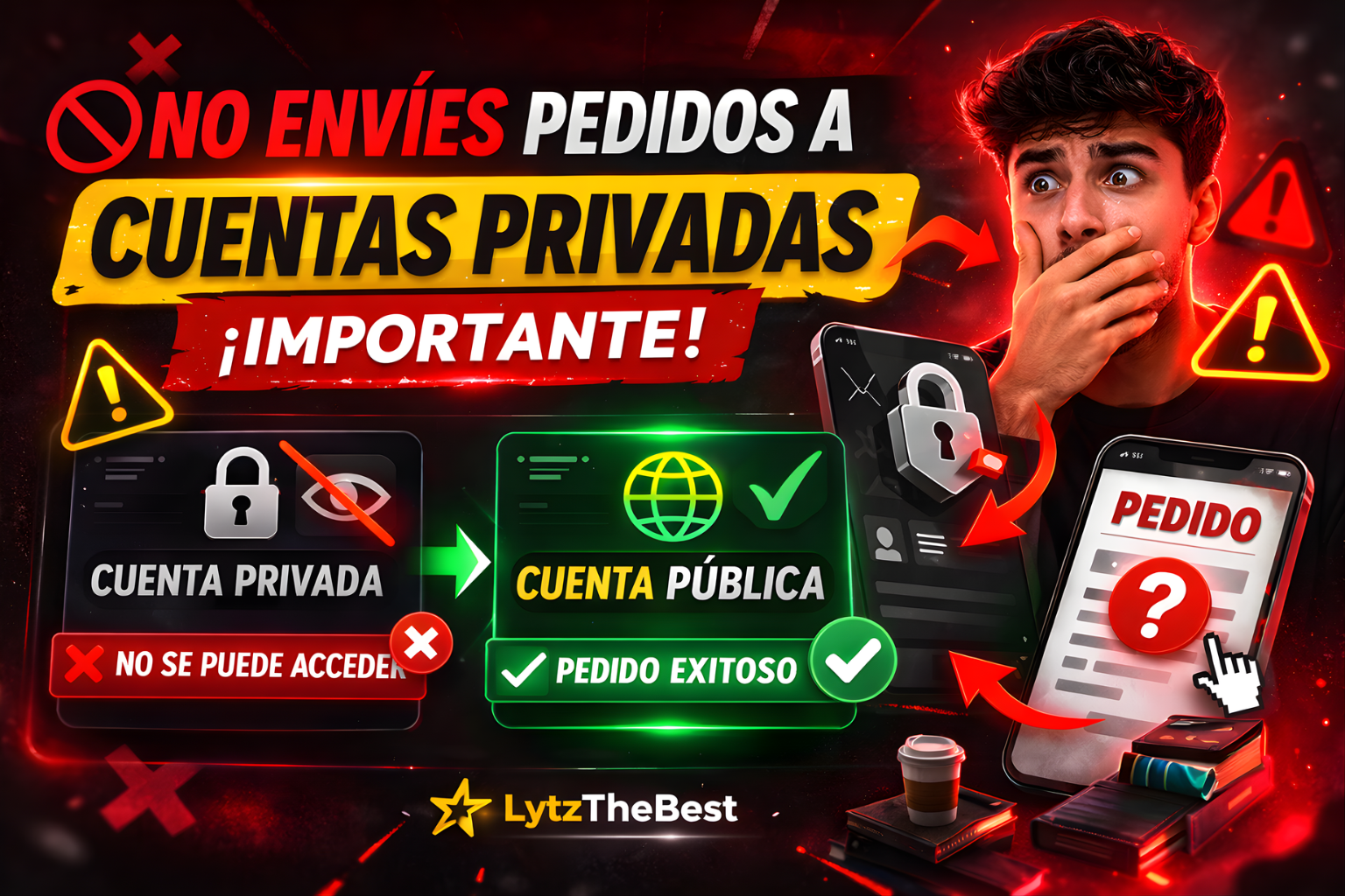 No envíes pedidos a cuentas privadas (Importante)