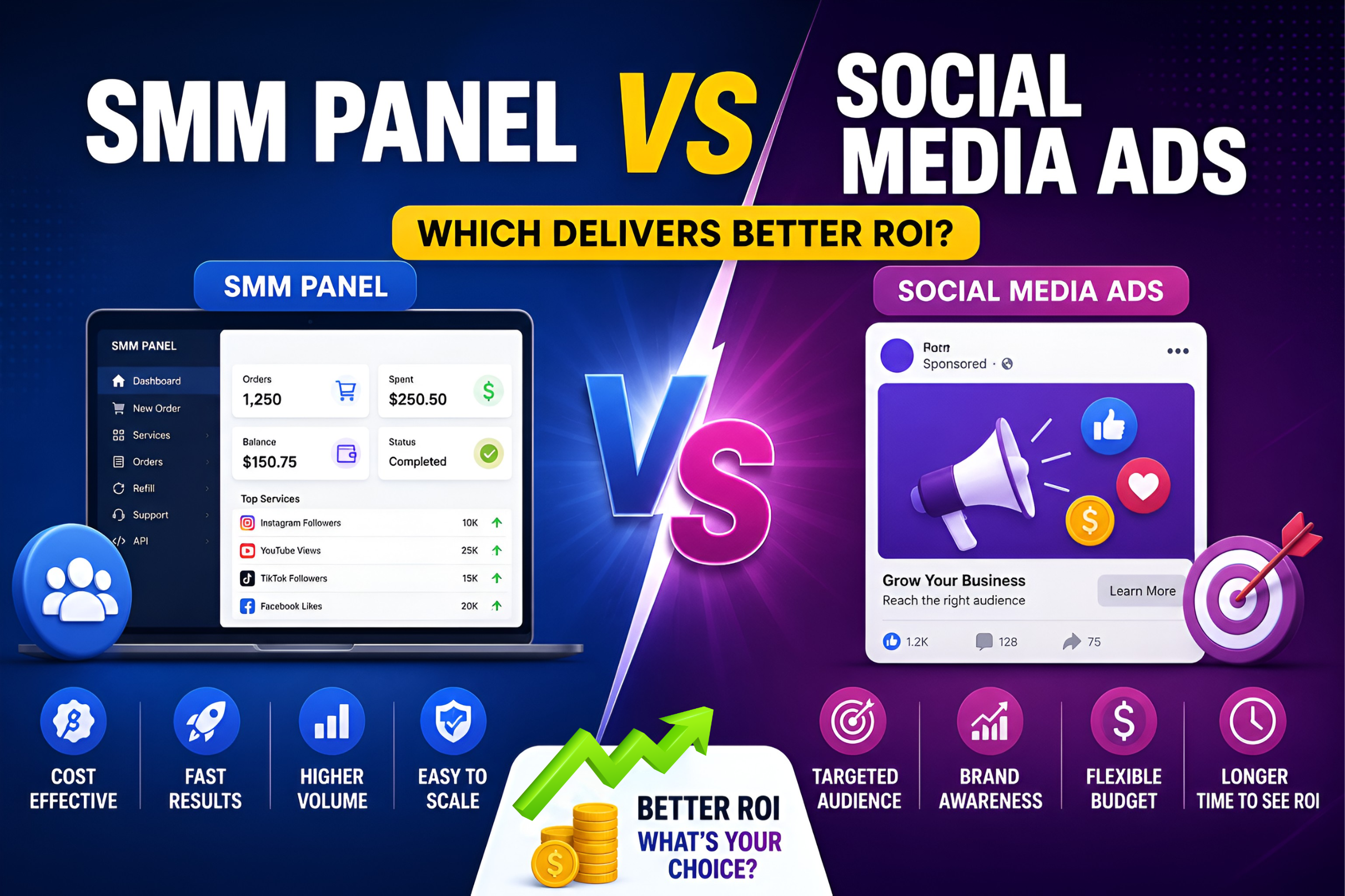SMM Panel vs Social Media Ads: Which Delivers Better ROI?
