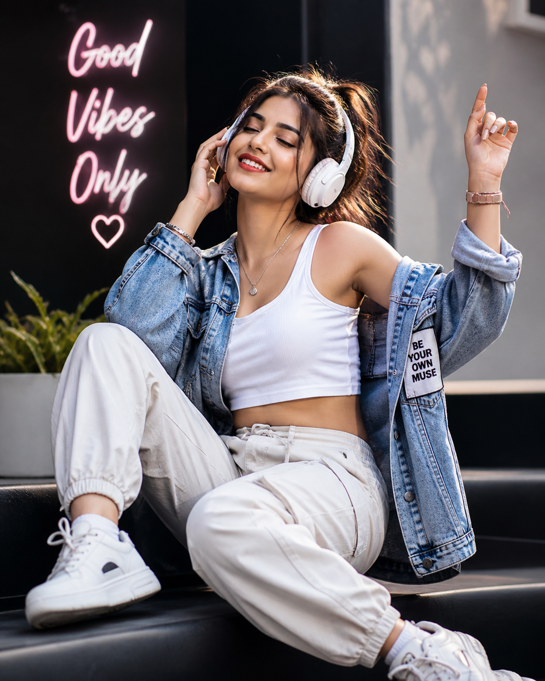 Music lover enjoying streaming