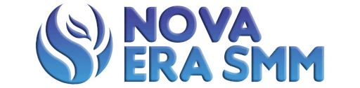 uma logo retangular escrito nova era smm com uma fenix ao lado
