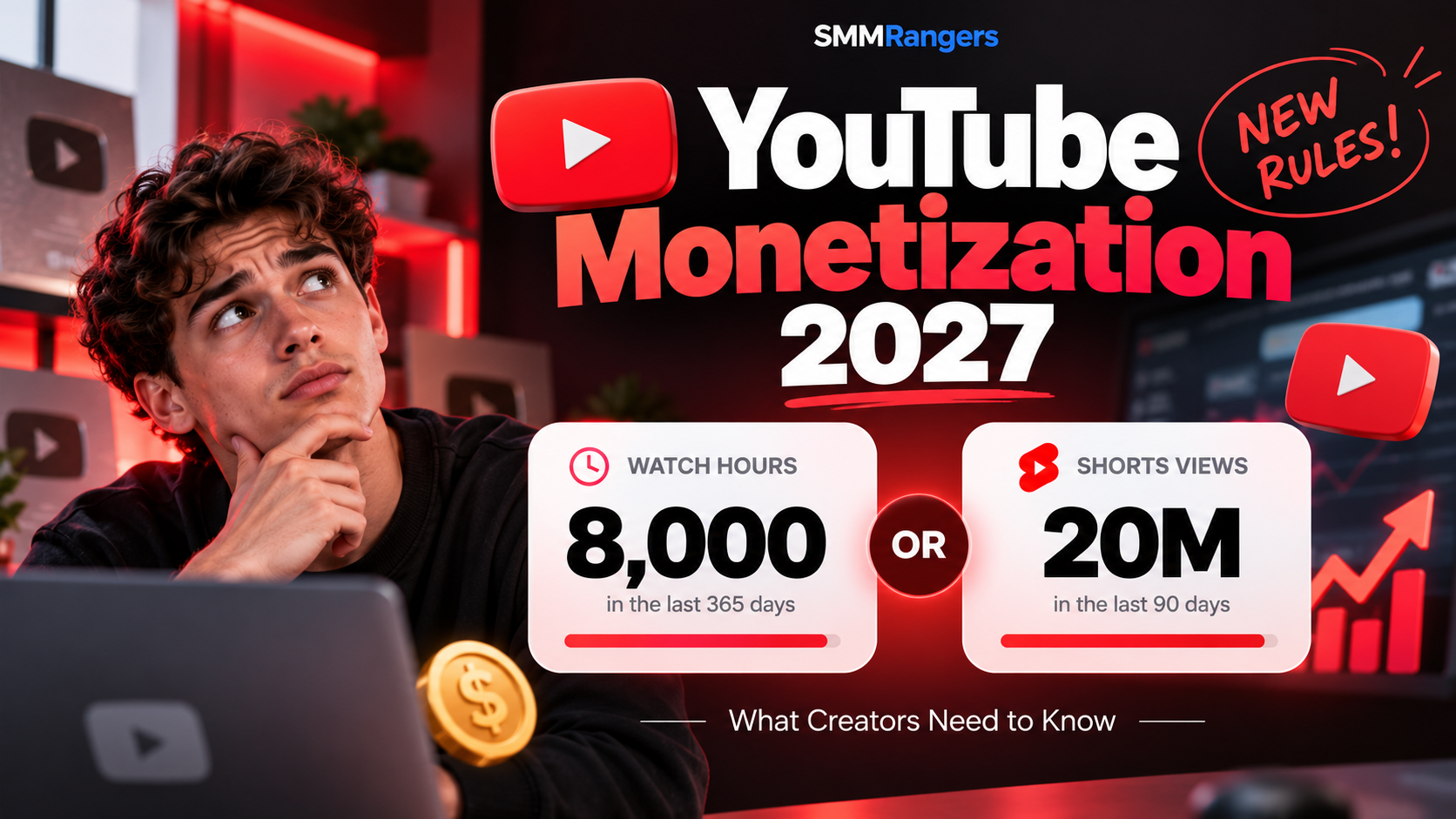 YouTube Monetization Requirements 2027: 8,000 Watch Hours or 20 Million Shorts Views?