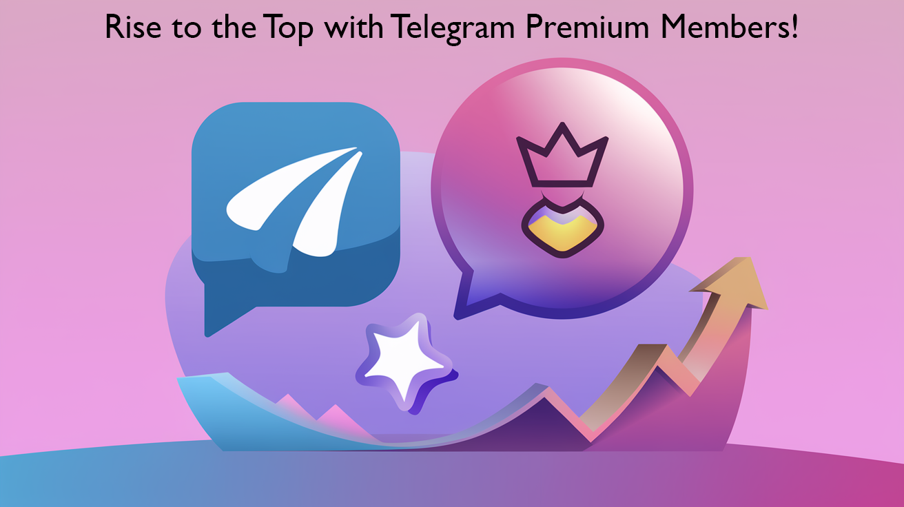 Illustration featuring two speech bubble icons, one with a white stylized paper plane and the other with a crown and heart symbol, set against a gradient pink and purple background with upward-trending arrows and a star element, representing growth and engagement in digital communication.