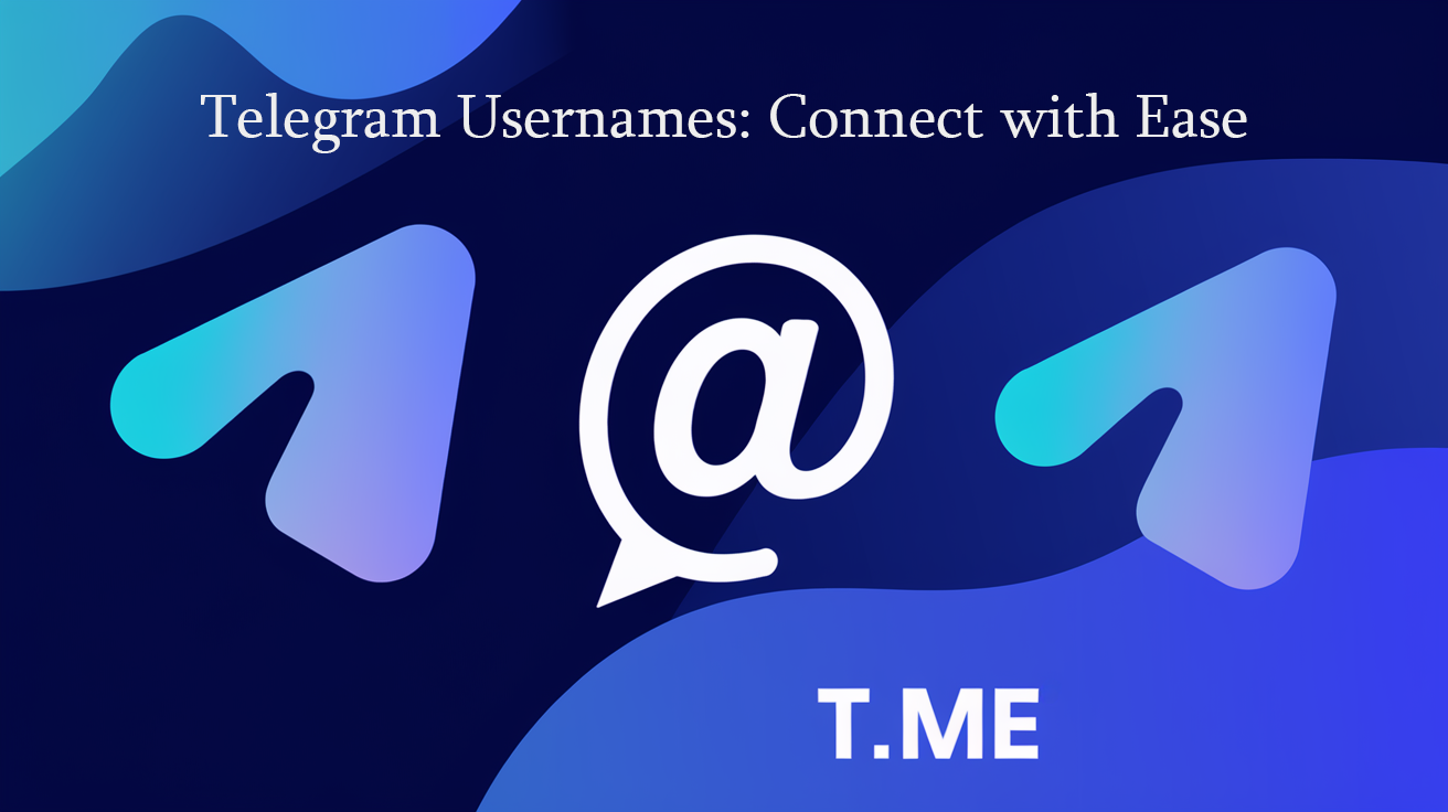 Graphic highlighting Telegram usernames with the '@' symbol and text 'T.ME,' showcasing seamless connection through Telegram.