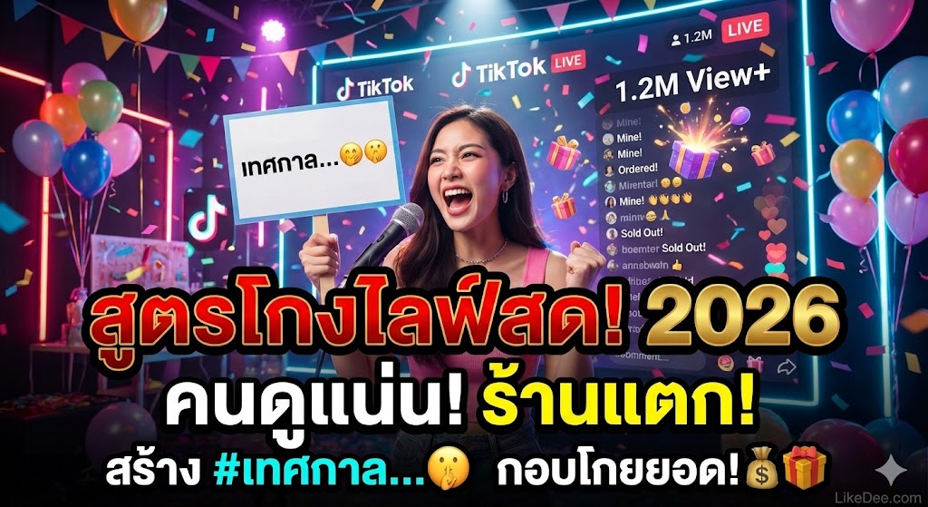 สูตรโกงไลฟ์สด TikTok 2026: เผยวิธีเสก "เทศกาลคนมุง" ให้ร้านแตก ลูกค้าแย่งกันซื้อจนสต็อกเกลี้ยง!