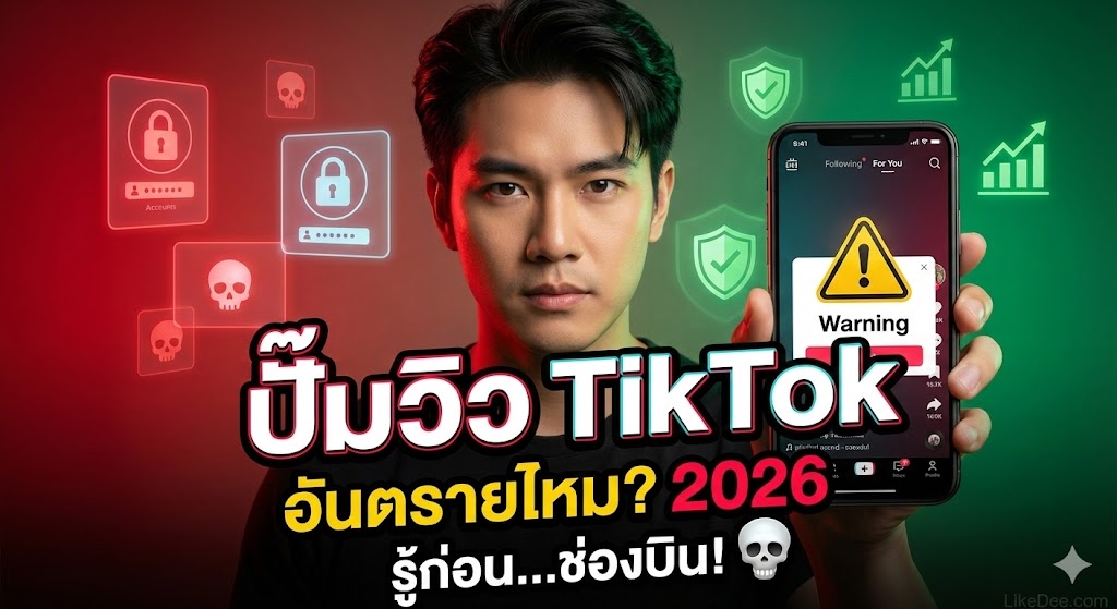 ปั๊มวิว TikTok อันตรายไหม? แฉความจริงปี 2026 สิ่งที่ต้องรู้ก่อนใช้บริการ (ถ้าไม่อยากช่องบิน)