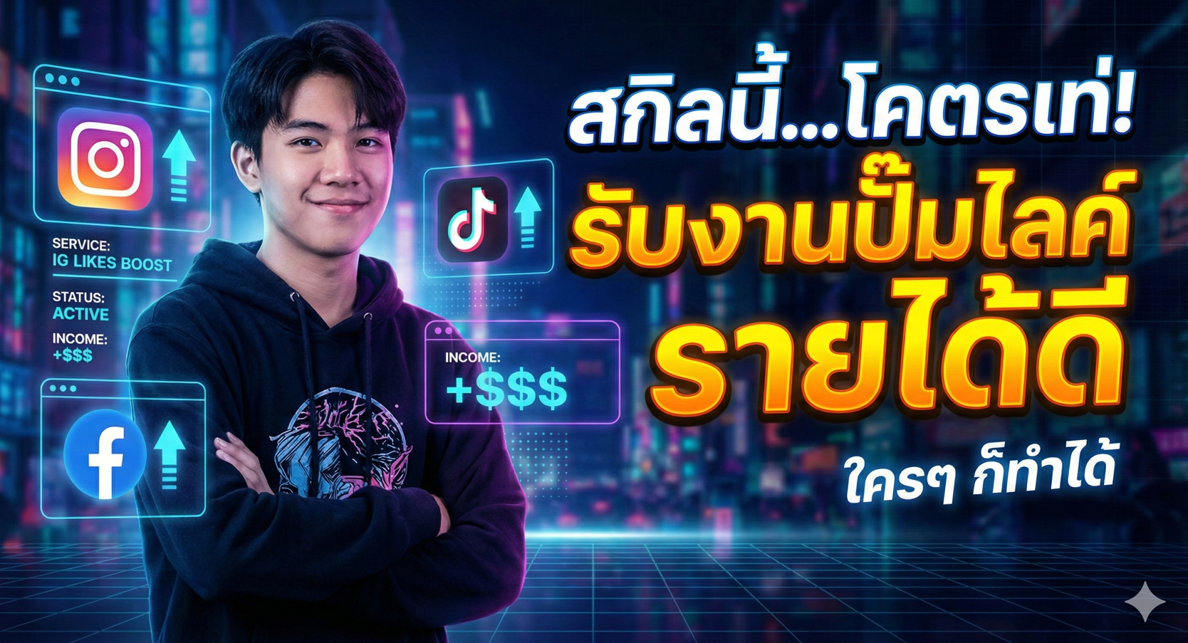 สกิลนี้...โคตรเท่!" รับงานปั๊มไลค์/วิว สร้างรายได้ดี Passive Income ใครๆ ก็ทำได้! (เปิดเผยช่องทางทำเงิน 2026)
