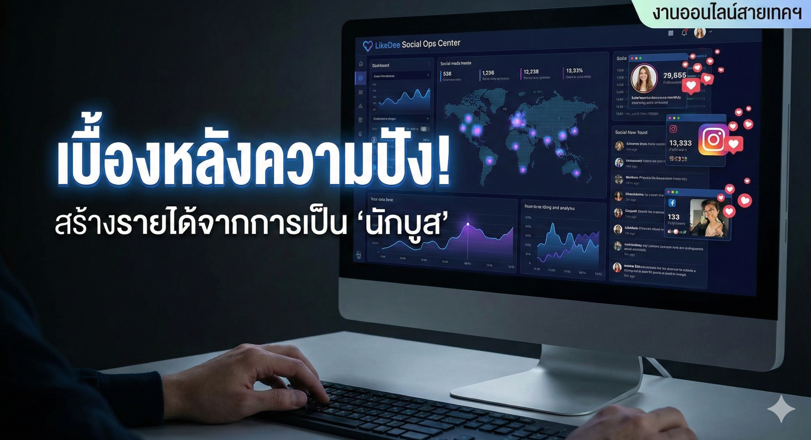 เบื้องหลังความปัง! สร้างรายได้จากการเป็น 'นักบูส' (Social Media Booster) ด้วยระบบ LikeDee Social Ops Center (เปิดเผยความลับปี 2026)