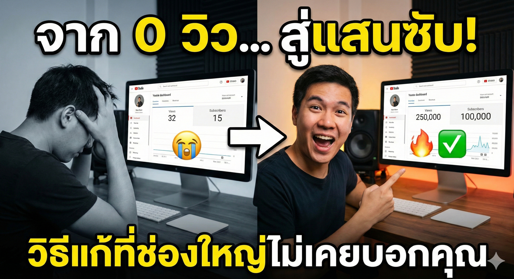 จาก 0 วิว...สู่แสนซับ! (100K Subs) เผยวิธีแก้ที่ช่องใหญ่ไม่เคยบอกคุณ (สูตรปั้นช่อง YouTube ติดจรวด 2026)