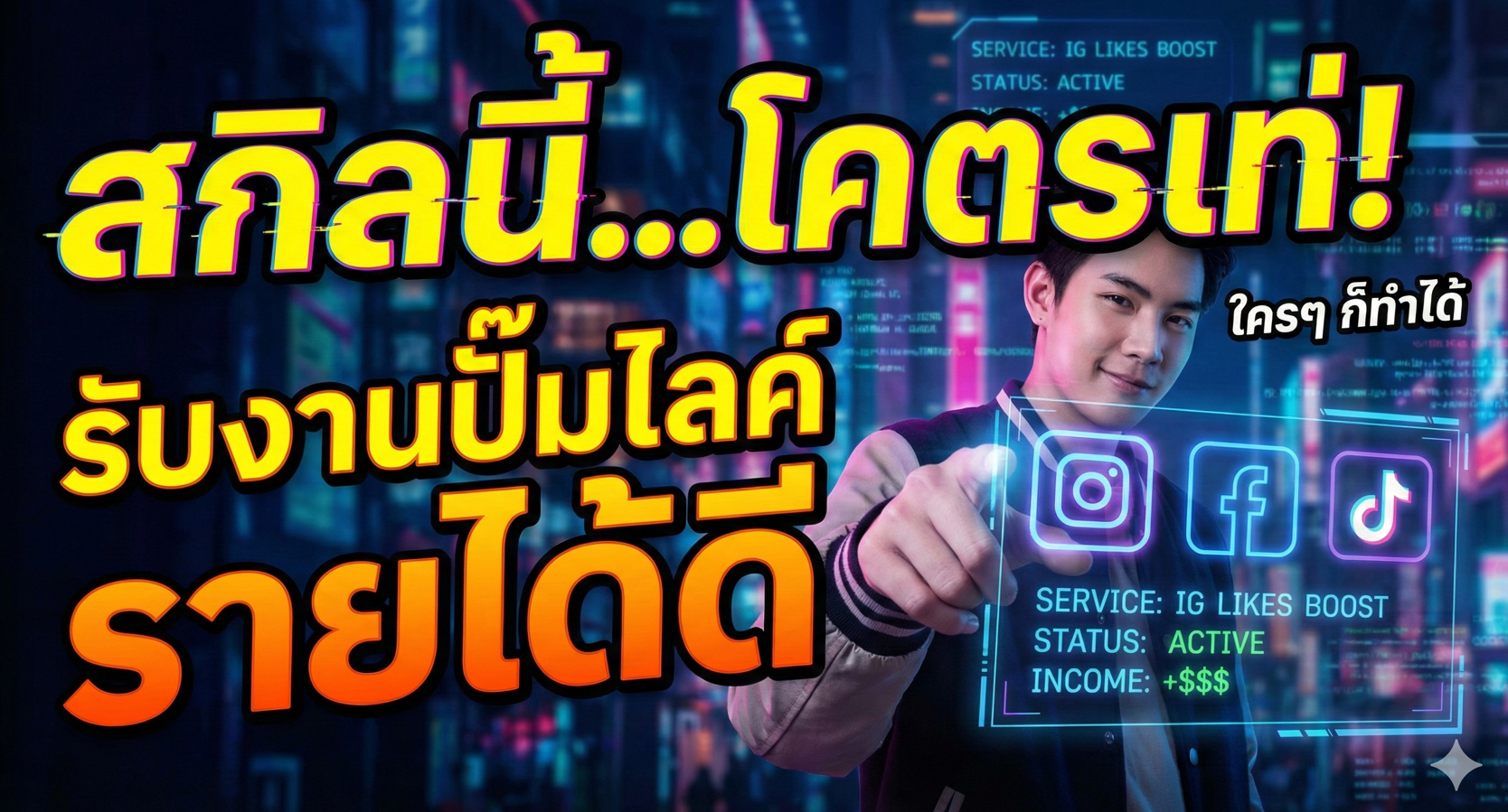 โคตรเท่! สกิลรับงานปั๊มไลค์/วิว สร้างรายได้ดี Passive Income ใครๆ ก็ทำได้ (เปิดช่องทางทำเงิน 2026)