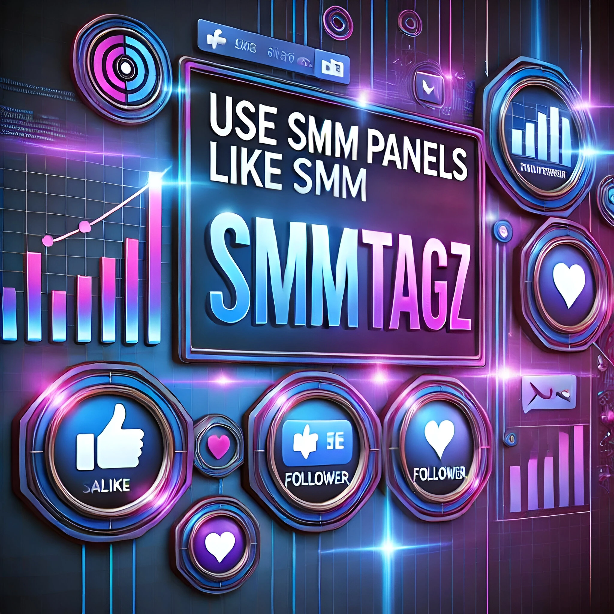 A graphic showing that SMMTAGZ is the most premium SMM Panel in the world.